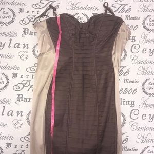 Brown and tan Bebe dress